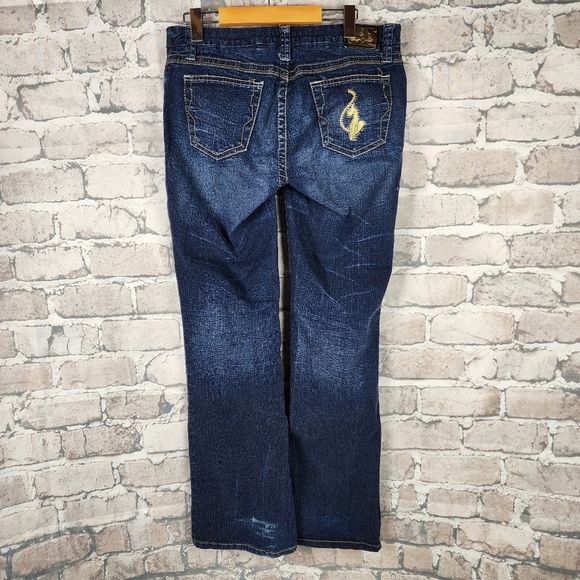 Vintage Y2K Baby Phat Jeans Baby Bootcut Mid Rise Medium Wash Fade Size 13 - Picture 10 of 15
